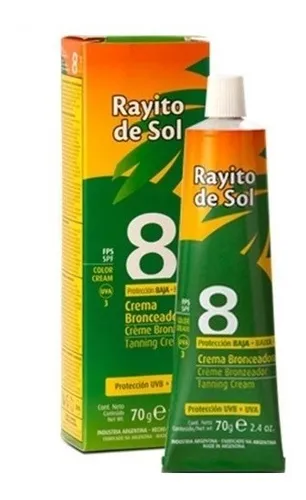 RAYITO DE SOL CREMA BRONCEADORA FPS 8 X 70 G.